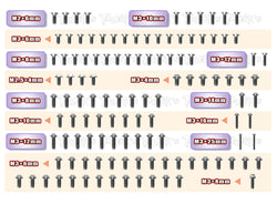TSSU-MI8 64 Titanium Screw set ( UFO Head ) 117pcs.( For Schumacher MI8 )