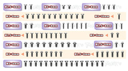 TSSU-P12EVO2	64 Titanium Screw set ( UFO Head ) 81pcs.(For ROCHE P12 EVO 2)