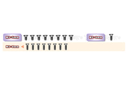 TSSU-X4-T-LP	64 Titanium Low Profile Top Screw set 17pcs.( For Xray X4 )