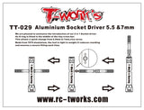TT-029 Aluminium Socket Driver 5.5 &7mm
